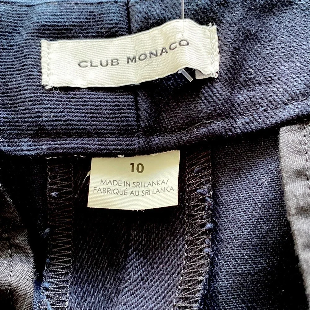 Club Monaco Nordstrom black wide leg cotton jeans Cinch belt back NEW S 10 C